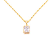 Chain with Square Diamond Pendant