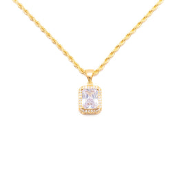Chain with Square Diamond Pendant