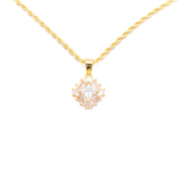 Chain with Rhombus Diamond Pendant