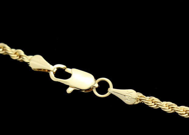 Rope chain with rose gold rose charm