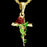 Rope with rose cross charm