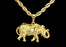 14k gold plated rope chain with gold elephant charm