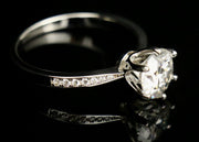 2.0c Moissanite ring in silver