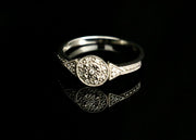 10k white gold Moissanite cluster ring