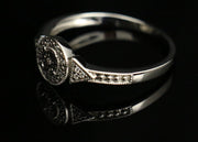 10k white gold Moissanite cluster ring