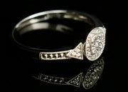 10k white gold Moissanite cluster ring