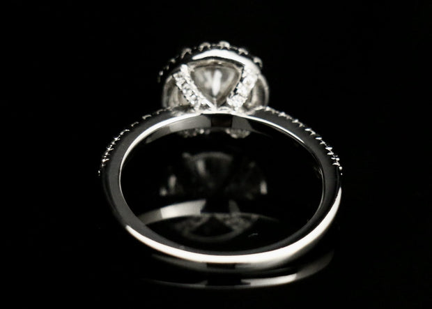 1.0c silver Moissanite Ring