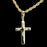 Rope chain with indented cross charm