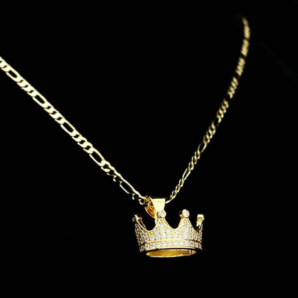 Figaro chain with diamond crown charm