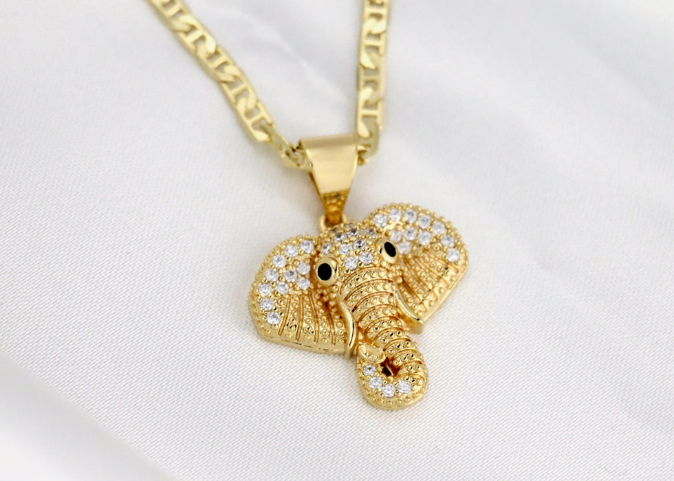 Mariner chain with diamond elephant charm