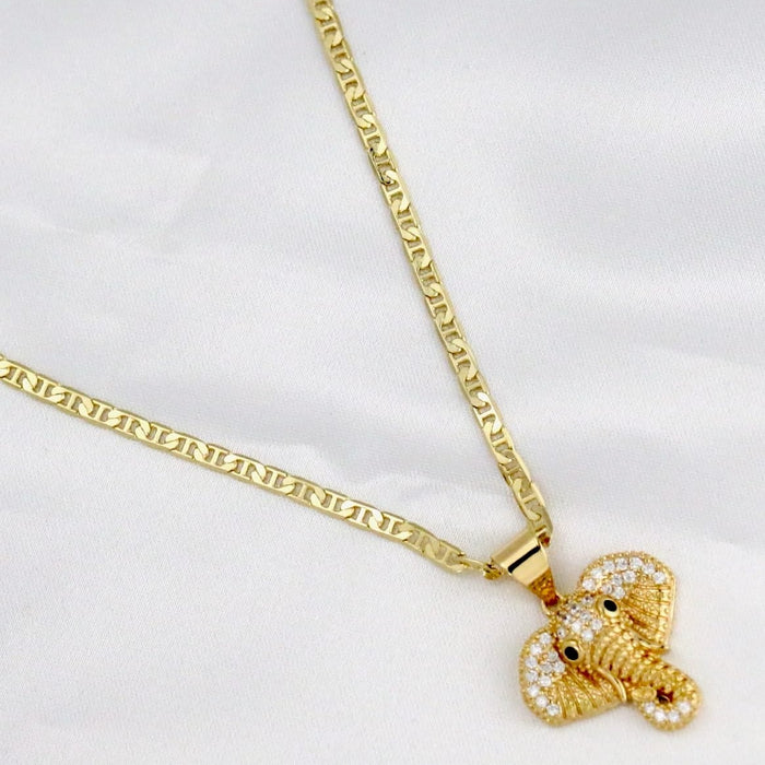 Mariner chain with diamond elephant charm