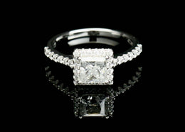 1.0Ct Classic Princess Moissanite Ring