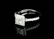 1.0Ct Classic Princess Moissanite Ring