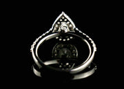 1.0Ct Pear Cut Moissanite Engagement Ring Set In Sterling Silver