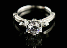 1.0c Flower Moissanite ring in silver