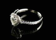 1.0c Heart shaped silver Moissanite Ring