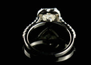 1.0c Heart shaped silver Moissanite Ring