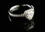 1.0c Heart shaped silver Moissanite Ring