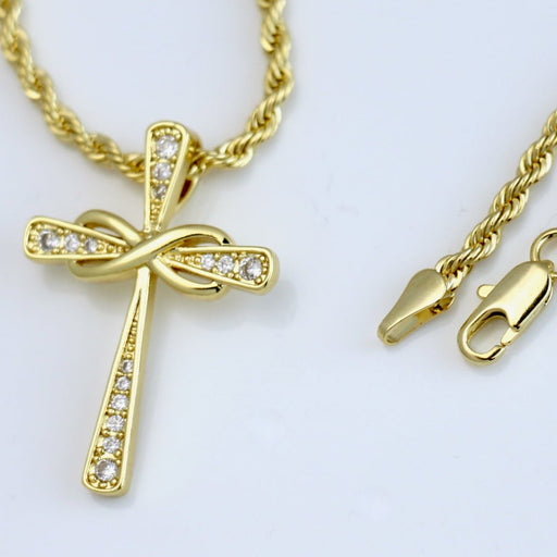 Rope chain with large infinity diamond cross