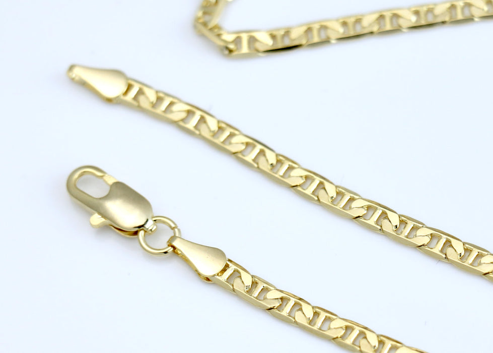 Mariner chain with diamond 100 emoji charm
