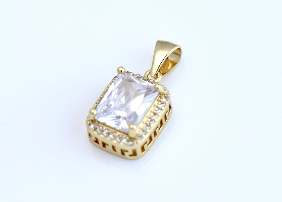 Figaro chain with square diamond charm