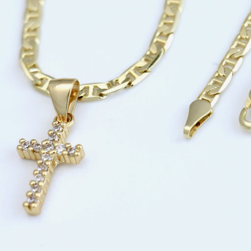 Mariner chain with studded diamond cross