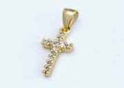 Rope chain with small diamond studded cross charm