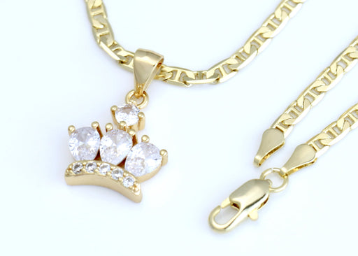 Mariner chain with diamond crown charm