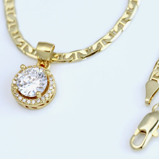 Mariner chain with round diamond charm