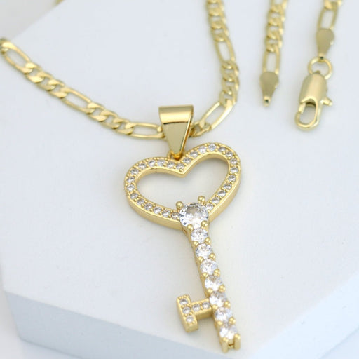 Figaro chain with diamond key charm