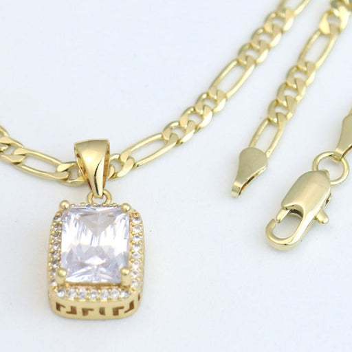 Figaro chain with square diamond charm