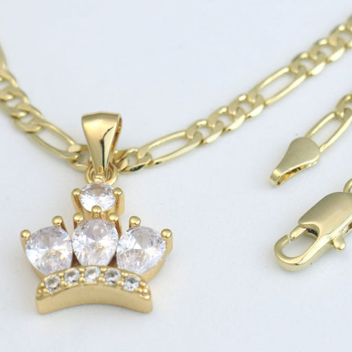 Figaro chain with diamond crown charm