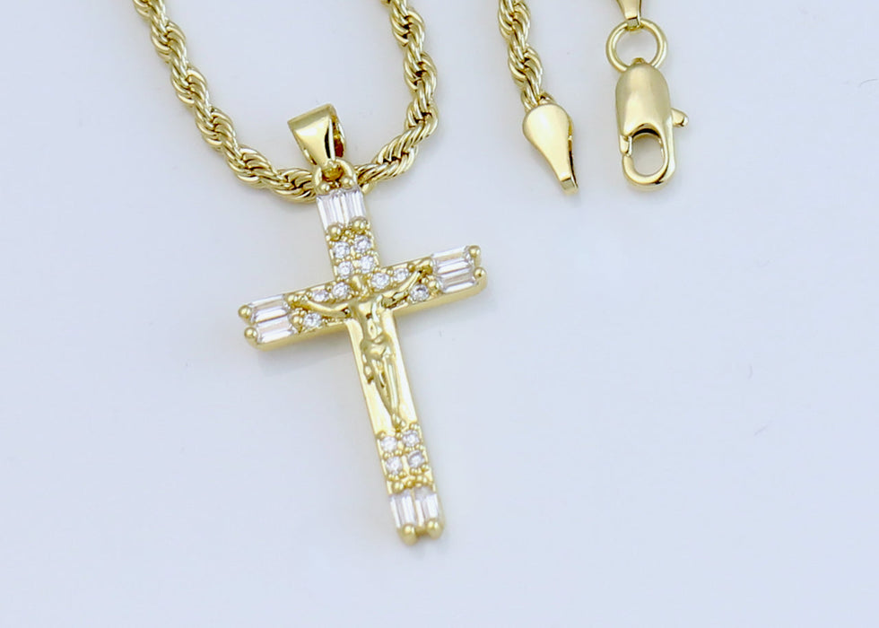 Rope chain with unique jesus cross