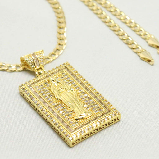 Cuban chain with square saint mary charm