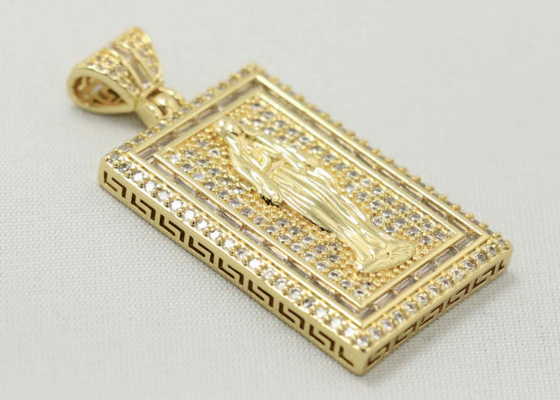 Rope chain with square saint mary charm