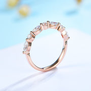 10K Rose Gold Marquise Moissanite Ring