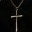 gold plated   Chain with Plan Cross Valentine Day Gift for Women & Men,  gold plated   Chain Necklace by Aria Jeweler