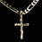 14k  gold plated Cross Chain Necklace with Nugget Charm, Unisex Gift for Women & Men, Boyfriend, Girlfriend 14 Karat    gold plated Figaro Chain for Man by Aria jeweler