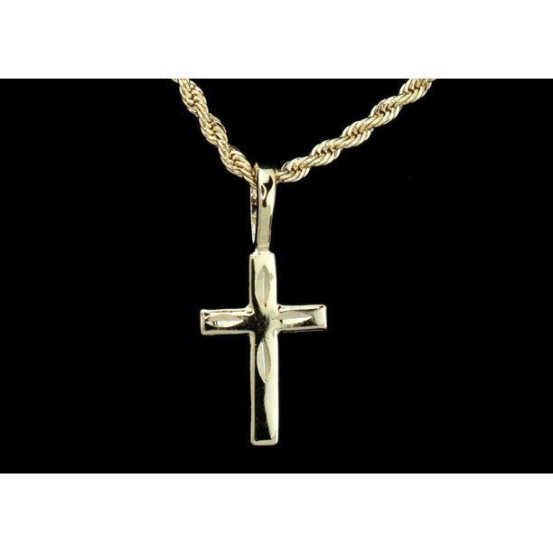 14k  gold plated Rope Necklace with Cross & Bracelet Valentine Day Gift for Women & Men,  gold plated Rope Necklace with Cross Necklace by Aria Jeweler