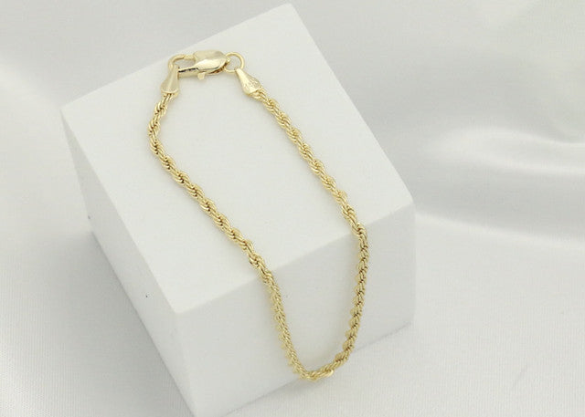 14k  gold plated Rope bracelet Valentine Gift for Women & Men by Aria Jeweler