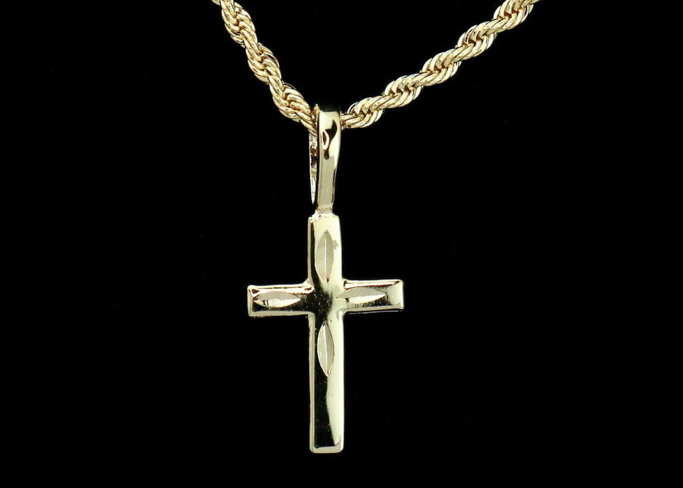 14k  gold plated Cross Necklaces for Women & Men, 14 Karat    gold plated Cross Chain, Unisex Gift for Women, Father's Day,  gold plated Chain for Girlfriend, Boyfriend by Aria Jeweler