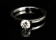 0.5 Carat Engagement Ring for Women, Real Silver Moissanite Diamond Ring, Anniversary Wedding Rings Jewelry Gift for Women by Aria Jeweler