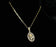 14k   Vermeil  gold plated Figaro Necklace withFramed Rose Charm Valentine Gift for Women & Men, 14 Karat  gold plated Chain with Oval Framed Rose Pandent by Aria jeweler