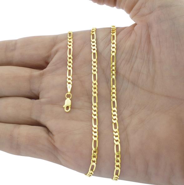 10k solid  gold plated figaro bracelet