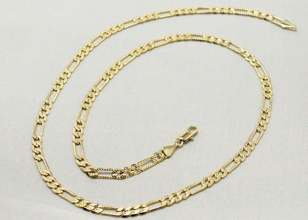 Figaro chain with studded diamond cross