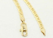 14k gold plated mariner chain with round diamond saint mary charm