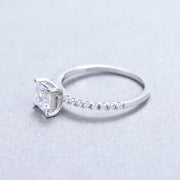 1.49Ct Princess Cut Cubic Zirconia on silver band