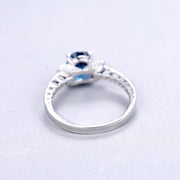 Silver Ring with 1.5ct Blue Topaz