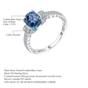 Silver Ring with 1.5ct Blue Topaz