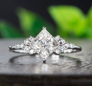 14k White  gold plated Moissanite Ring